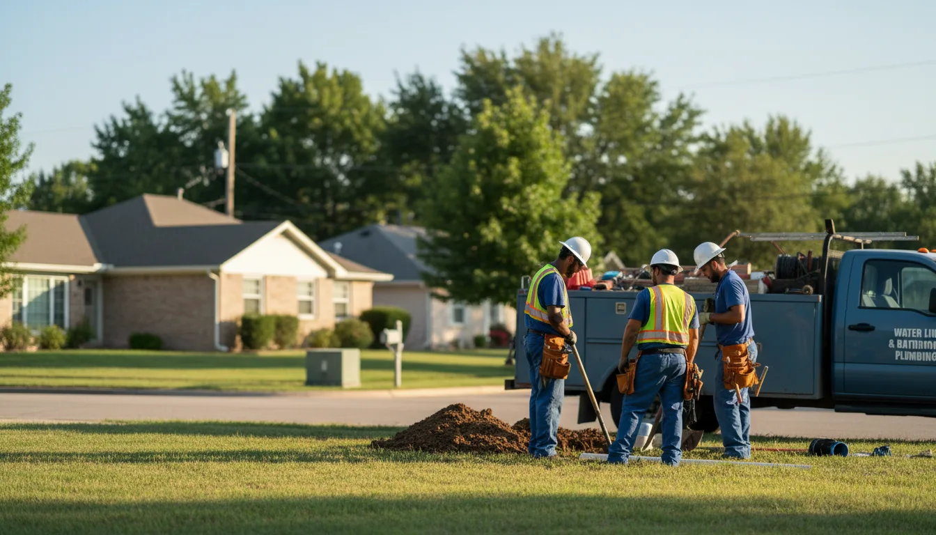 Residential water line and bathroom plumbing service in Teeds Grove, IA